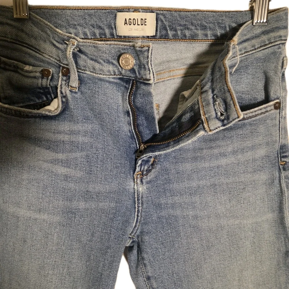 AGOLDE‎ Toni High Rise Skinny Crop Jeans Size 26 Light Wash Stretch Denim